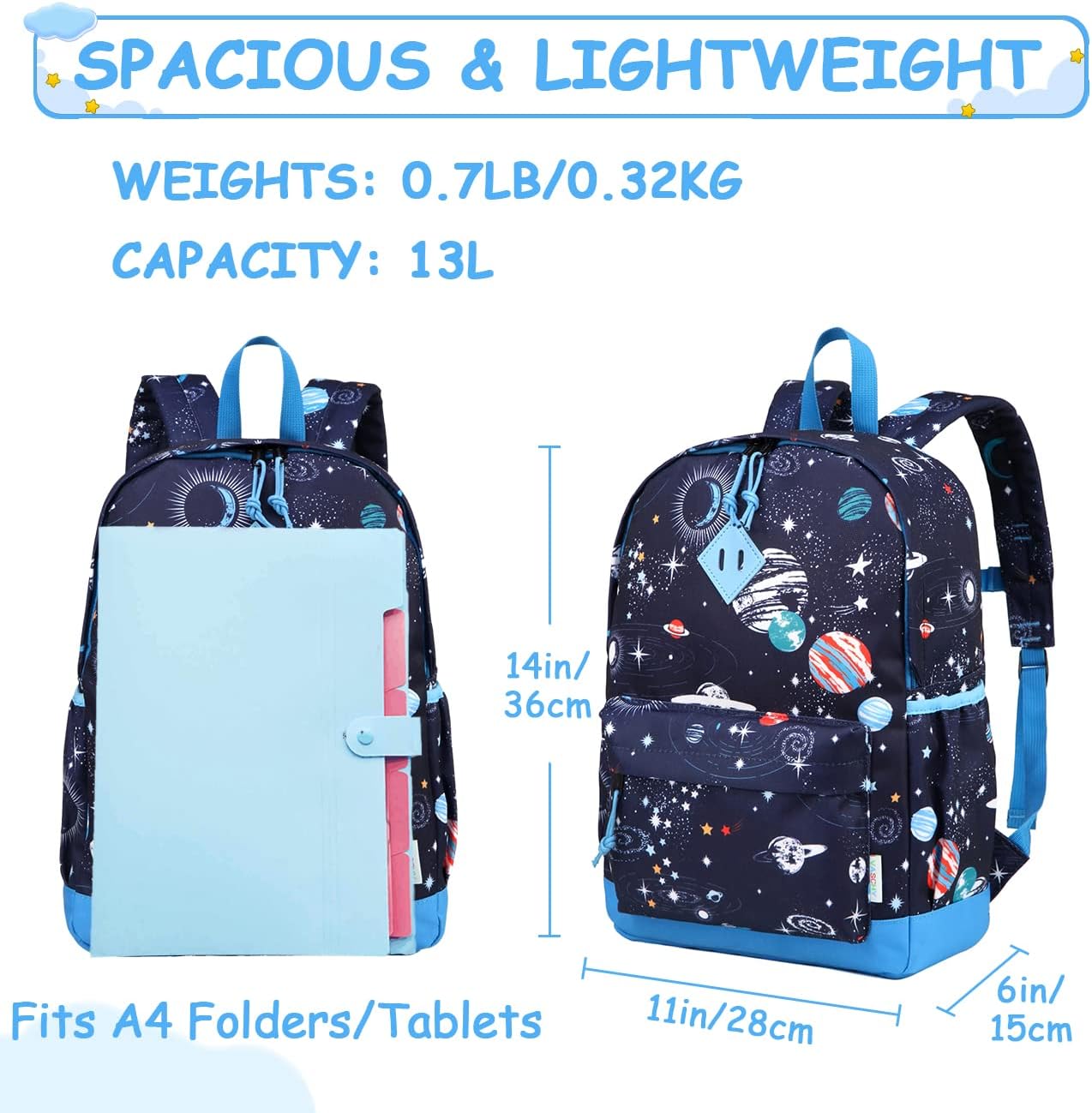 VASCHY Toddler Backpacks Kids, Lightweight Water Resistant Preschool Backpack for Children Boys and Girls w Chest Strap - Image 2