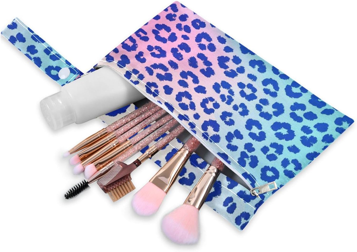 Cheetah Fur Skin Gradient Blue reusable clothes bag 2 Pack wet bag for swimsuit with handles for gym, yoga