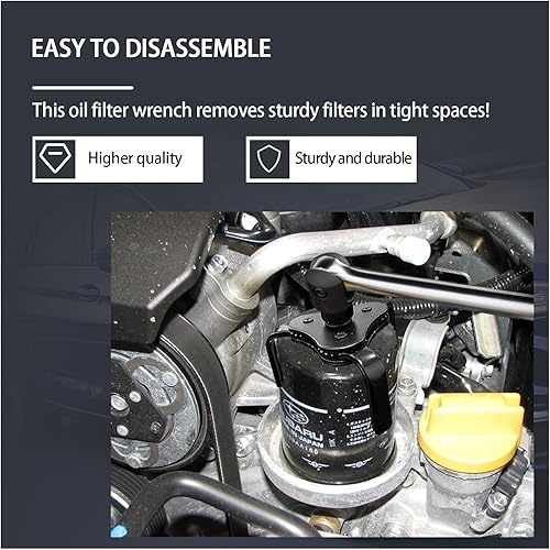 Miniatura 5 de Llave universal ajustable para filtro de aceite, herramienta de extracción de filtro de aceite de 2.1 pulgadas y 4.2 pulgadas de diámetro,