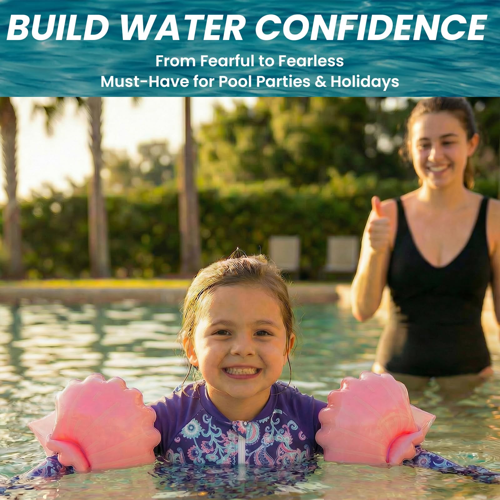 Maillot de bain pour bébé fille avec flottaison pour enfant - Aide à la natation - Maillot de bain à manches longues - Maillot de bain une pièce