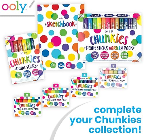 Miniatura 6 de OOLY Chunkies - Varillas de pintura de témpera para niños, suministros de arte para colorear sin ensuciar para niños pequeños y niños de 4 a 6 años,