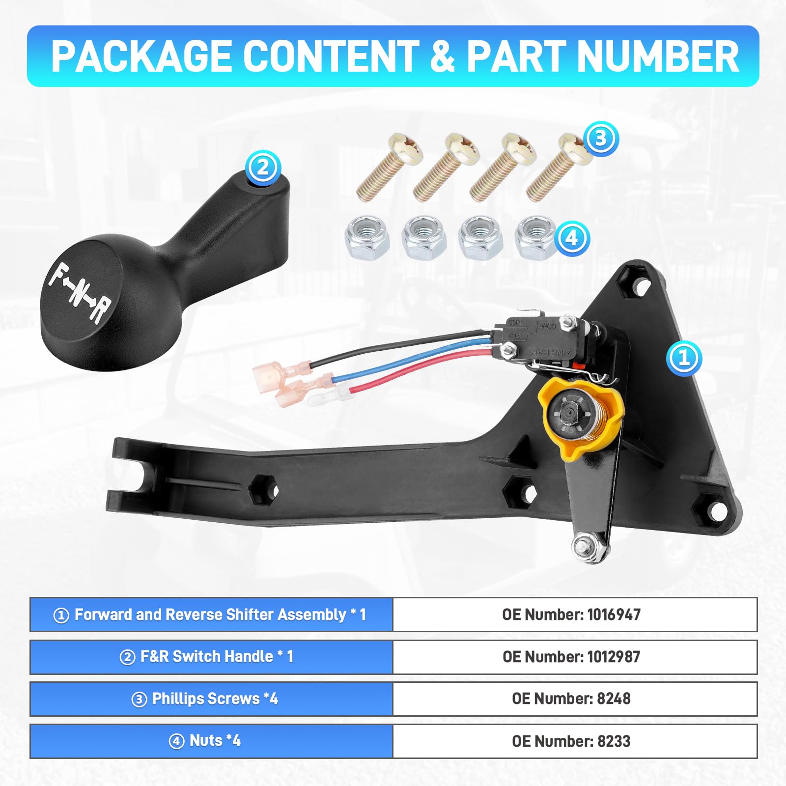 Snapklik.com : JURPLIX Club Car Forward Reverse Shifter Assembly