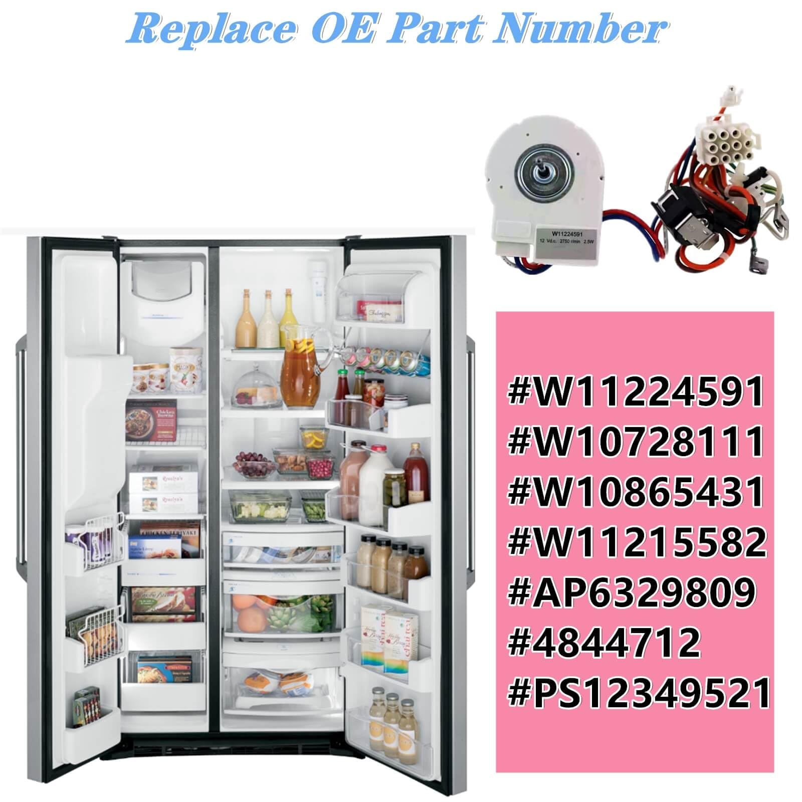 Kühlschrank-Verdampfer-Lüftermotor – Ersatzteil Für Whirlpool, KitchenAid, Kenmore & Mehr – Passt U.a. W10728111, W10865431