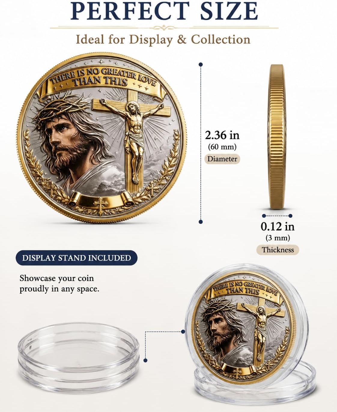 10Pcs Christian Challenge Coins, Raised Detail Set image 4