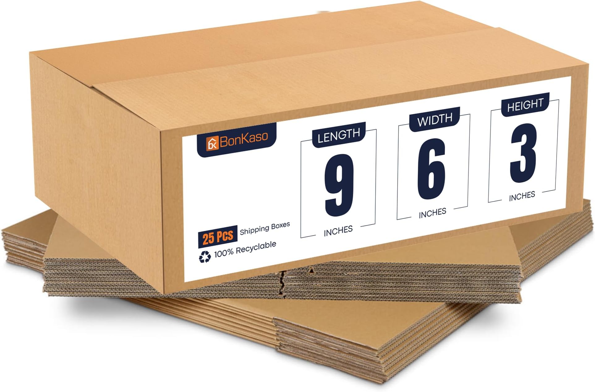 - BonKaso 3 Ply Corrugated Boxes for Packaging | 9"x6"x3" (Pack of 25) | Brown Cardboard Packing Boxes for Shipping, Moving & Storage | Carton Boxes for Courier & Goods Transportation.
