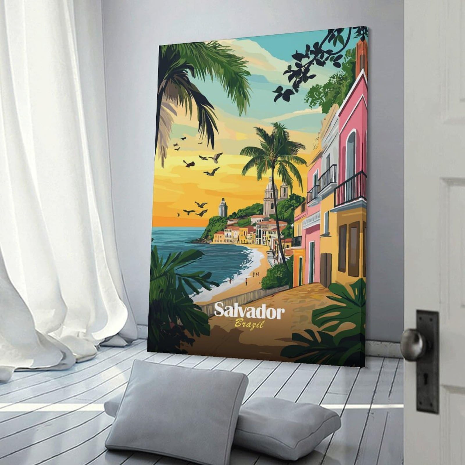 Junmoney Salvador, Brazil Travel (3) Canvas Art Print 24x36inch(60x90cm), for Front Hall, Corridor Or Welcome Spaces, Home Artwork for First Impressions