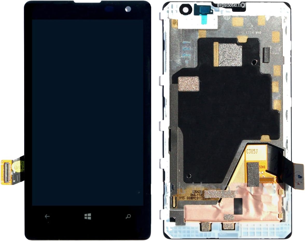 Digitizer Glass LCD Generic Black Full Assembly for Nokia 1020 With Frame