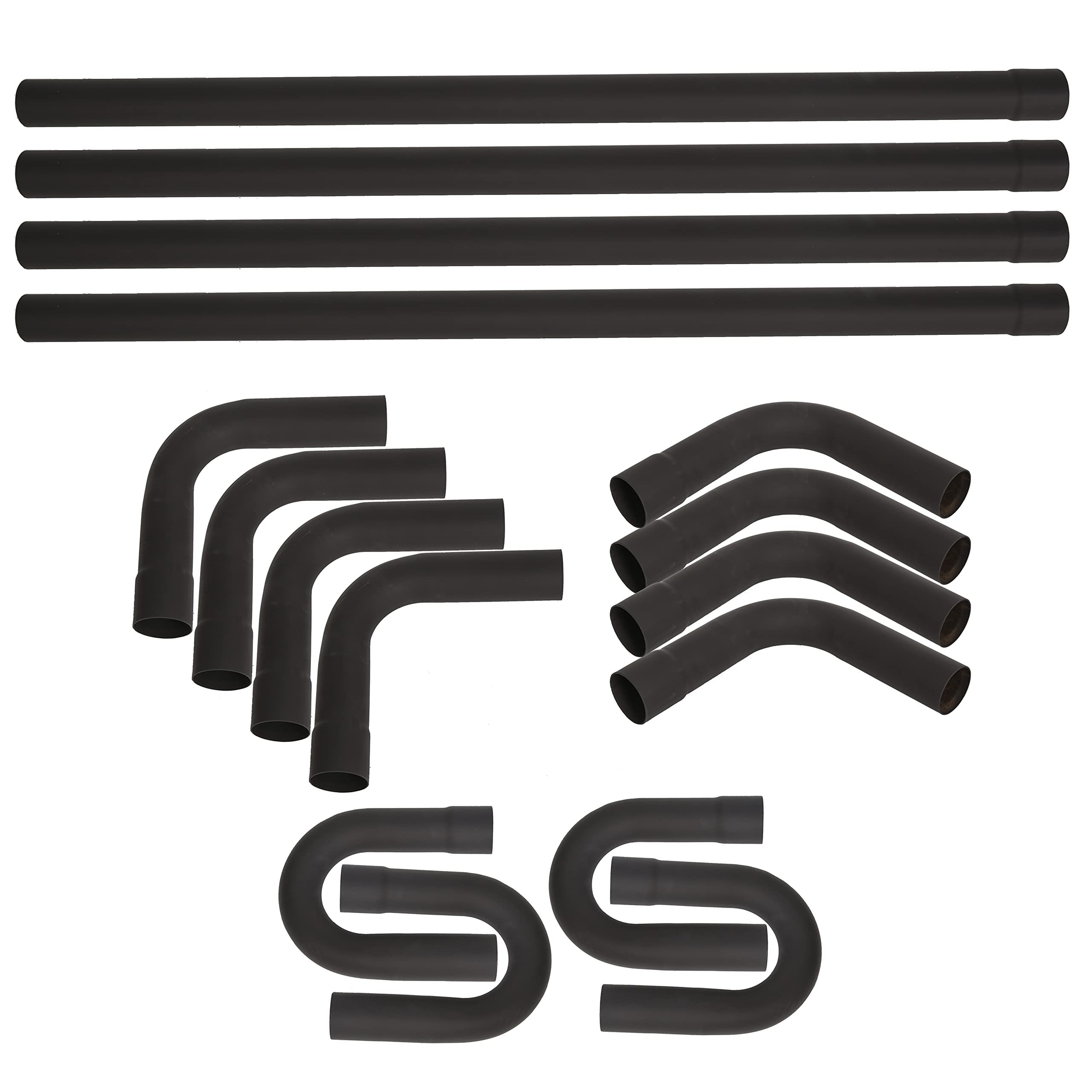 Buy 2.25'' 16Pcs Mild Steel Mandrel Exhaust Tubing Pipe Straight & U