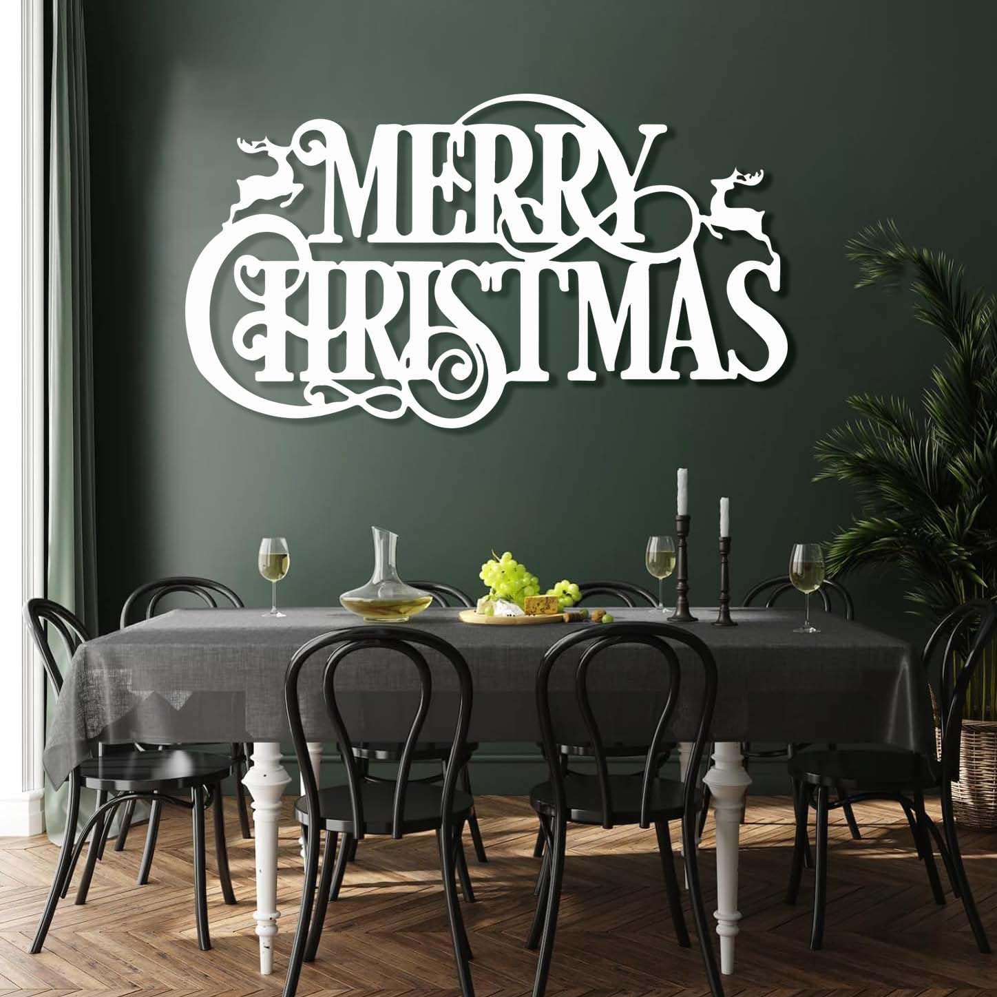 Amazon.com: Merry Christmas Metal Wall Sign, Metal Christmas Word Decor, Christmas Wall Decor ...