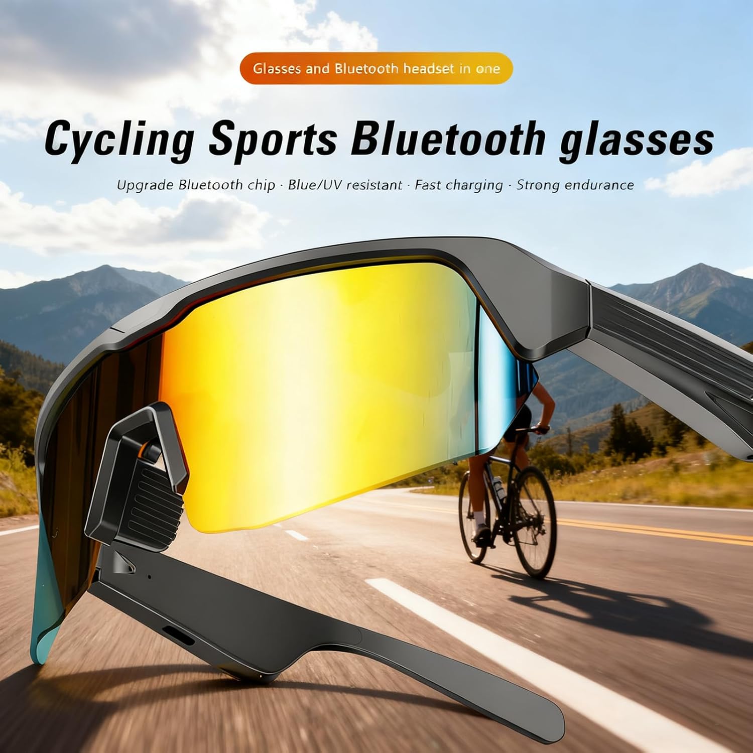 REEDTOCK Smart Glasses with Audio,Smart Polarized Bluetooth Sunglasses for Men Women, UV Protection, Smart Cycling Glasses with Voice Assistant (Color Lenses)