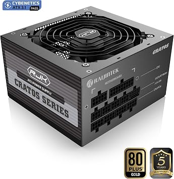 RAIJINTEK CRATOS 850 Black, 80PLUS Gold, ATX3.1, 850W, Full Modular Power Supply, (0R30B00007)