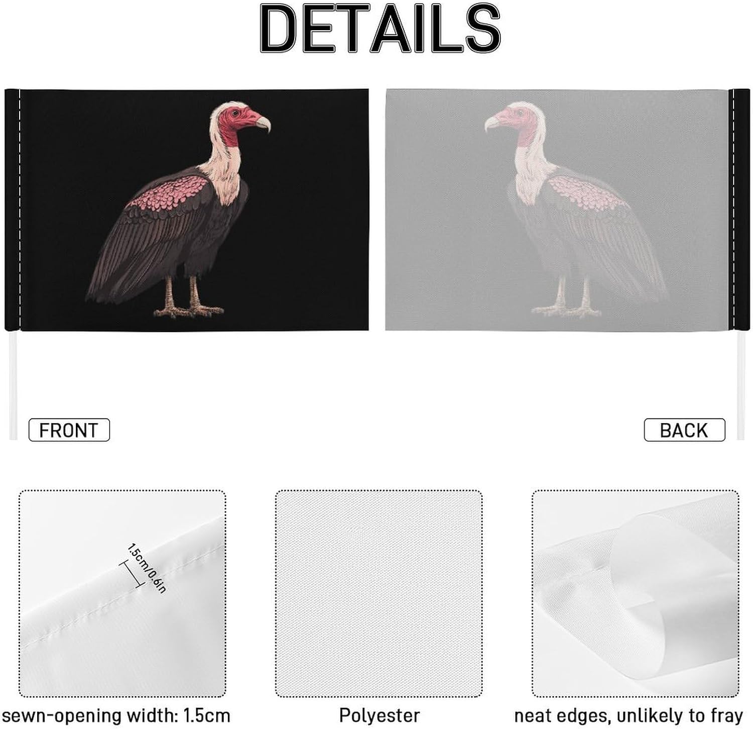 Turkeys Vulture Car Flag Polyester Clip Flags Mini Handheld Banners for Auto Outside Travel Decor image 3