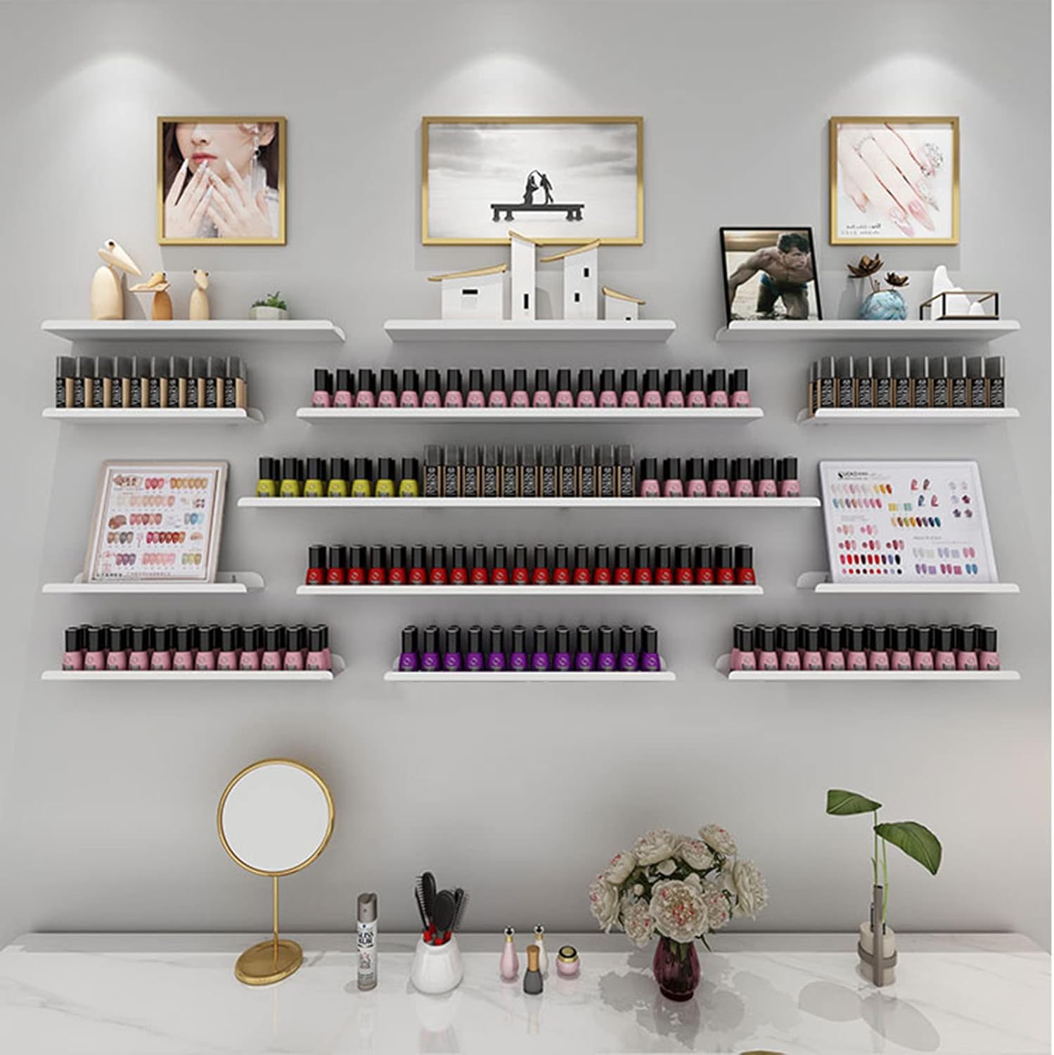 Metal WallMounted Nail Polish Storage Racks 13 Pack Nail Polish Rack