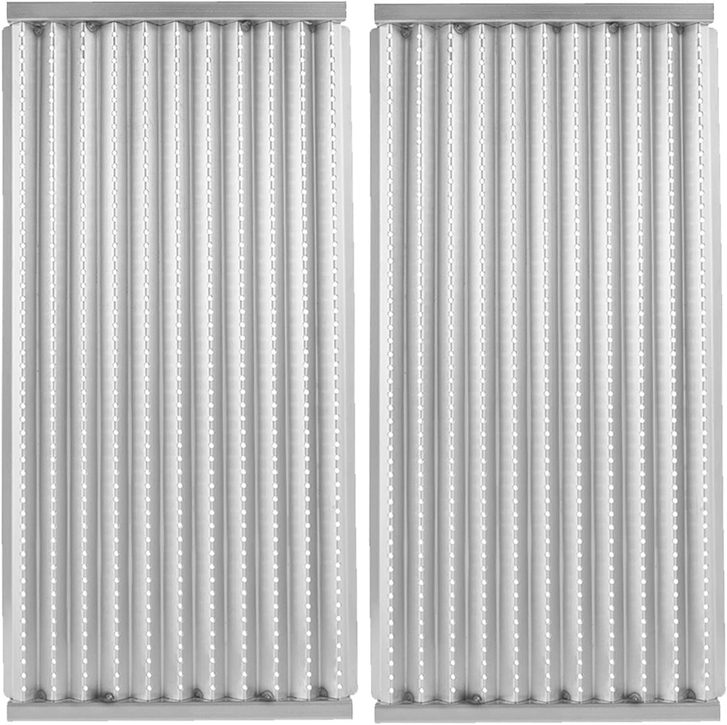 BBQ Future 18 7/16" Grill Grate Replacement Part for Charbroil Tru-Infrared 2 Burners Gas Grill 463241013 463270613 463246909 463270615 463273614 and More, 2 Pack Stamped Stainless Steel Emitter