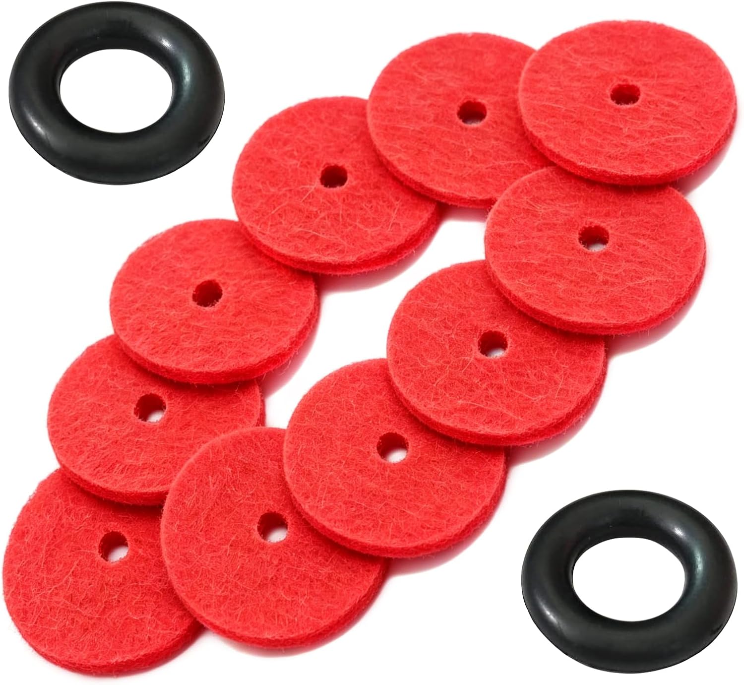 12 PCS (10 Universal Sewing Machine Spool Pin Thread Felt Pads + 2 Bobbin Winder Tire) Fit Kenmore, Also Fits Singer Treadle Models