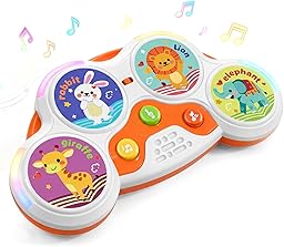 Tambor Infantil Musical Interactivo Juguete Bebe con Luces y Sonido Sincronizado Diseño Seguro Portátil Juguetes Niños 1 Año Regalo Educativo