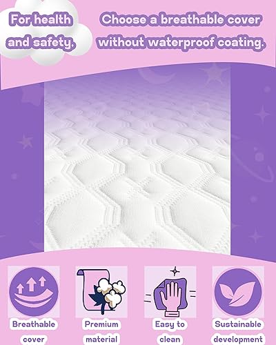 Miniatura 5 de Colchón ovalado para moisés de 30 x 15 x 2 pulgadas, apto para Dream On Me Lacy portátil, Baby Delight Go Slumber & Beside Doze y la mayoría de