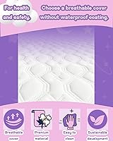 Vista 5 de WELLZEE Colchón rectangular para cuna de 28 x 15 pulgadas, cómodo y de apoyo, apto para Chicco LullaGo Anywhere portátil, Simmons Kids Twin, Simmons