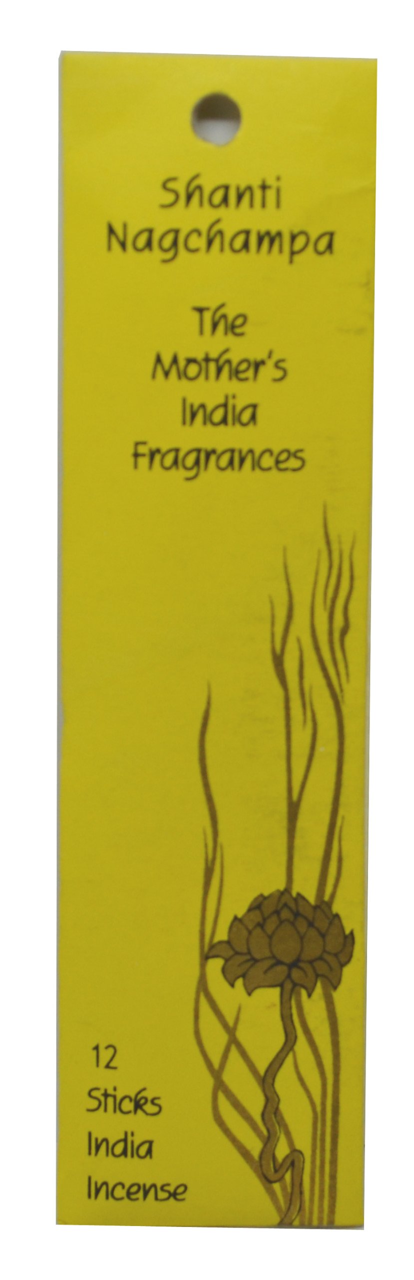 The Mother's India Fragrances Shanti Nag Champa High Quality Fair Trade Handmade Mini Incense 12 Joss Incense Sticks Woody, Rose And Jasmine Smell Burn Time 1/2 Hour Perfect For Relaxing Meditation