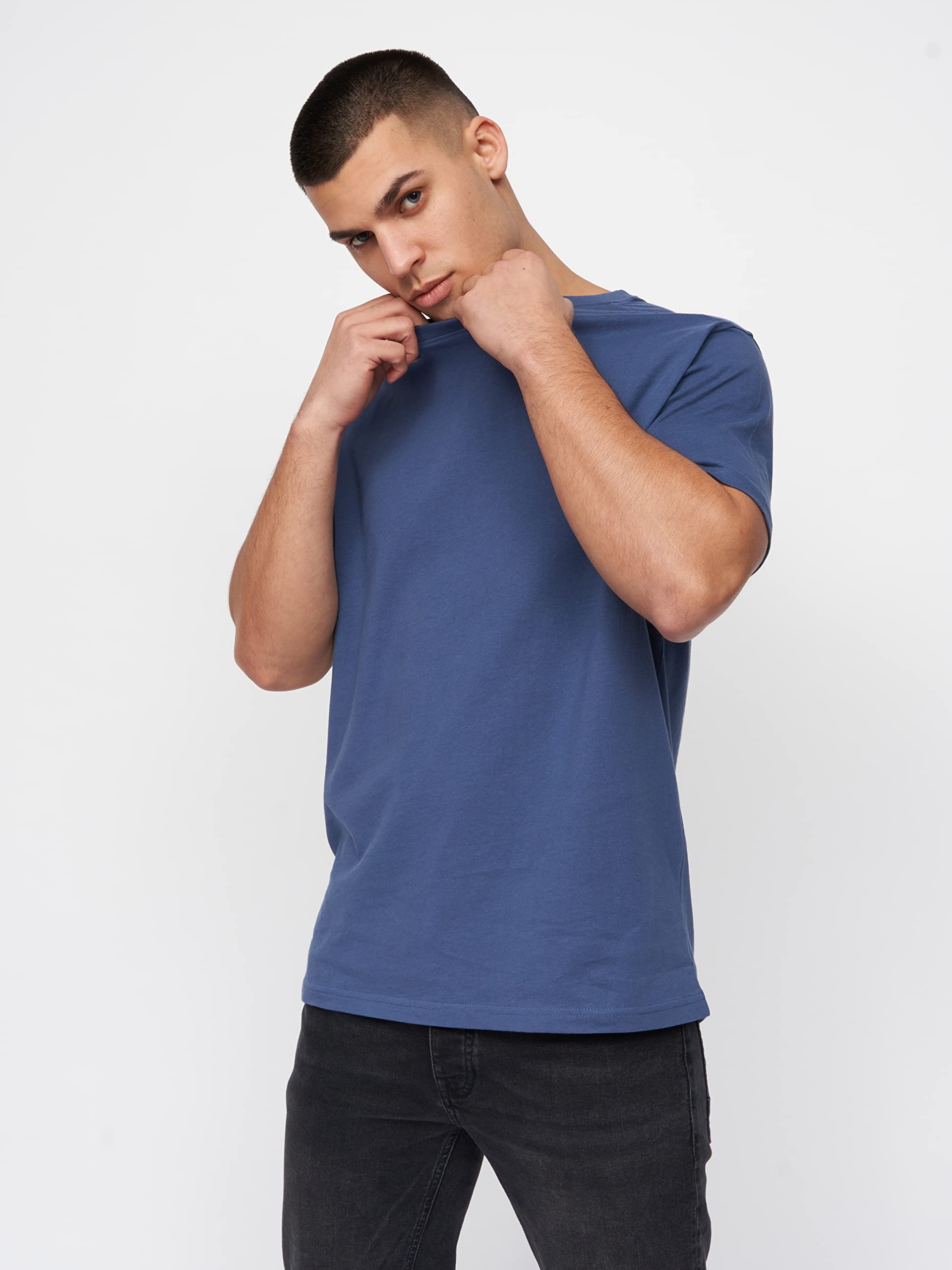 Kandor – Paquetes de 5 camisetas para hombre, ropa del Reino Unido, cuello redondo, color liso, 100 % algodón, camisetas de calidad para el trabajo o gimnasio, camisetas clásicas informales