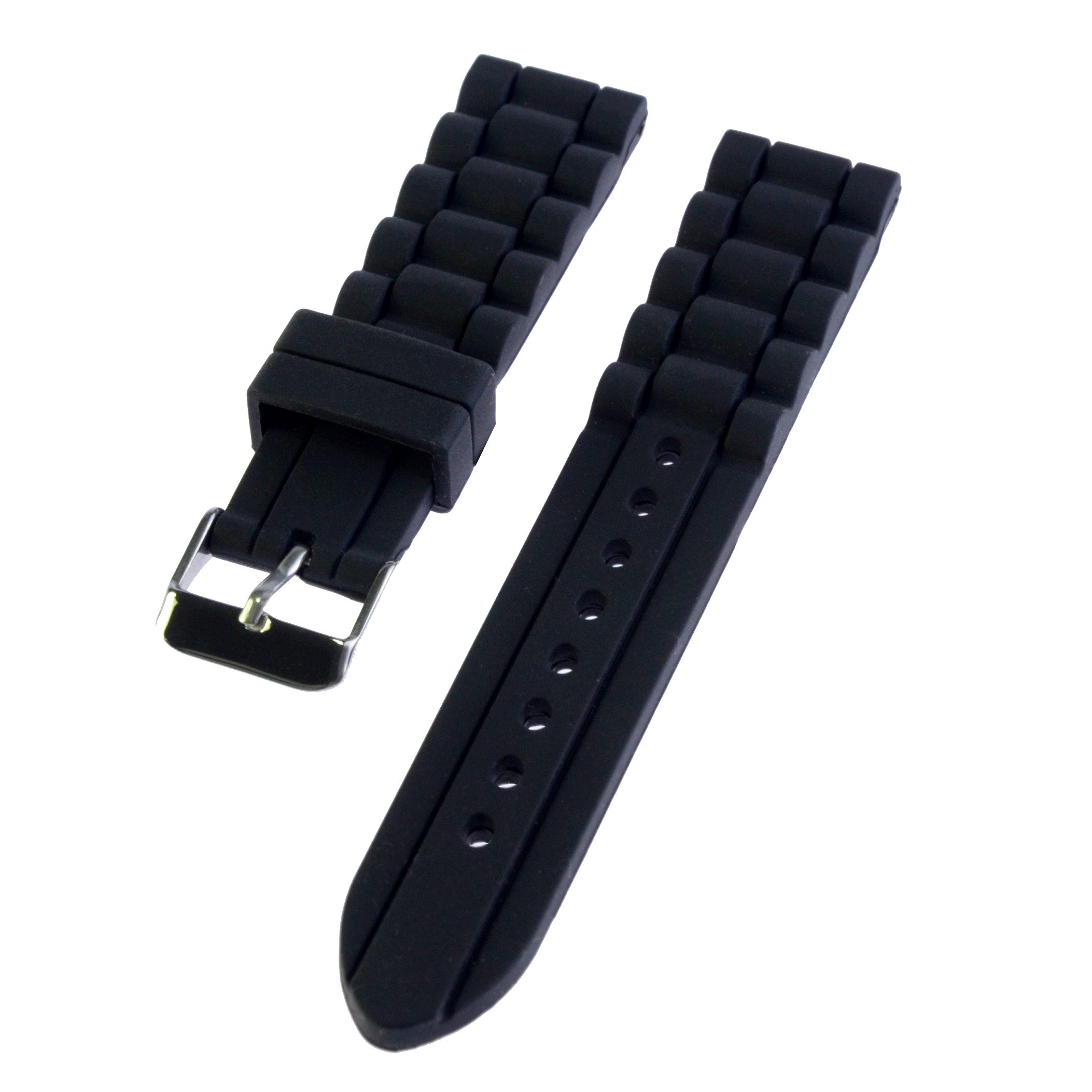 Men's Black Silicone Rubber Watch 