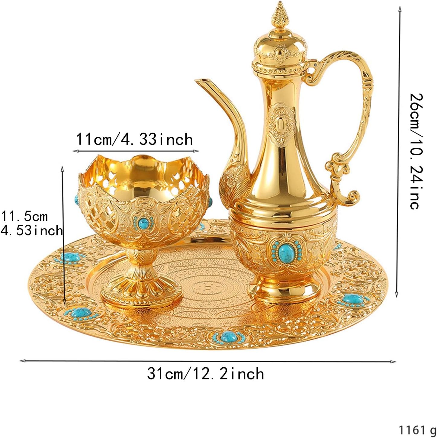 Generic Turkish Coffee Pot Set Water Serving Set Craft Antique Luxury European Wine Pot for Wedding Kitchen Tea Party Home Decoration
