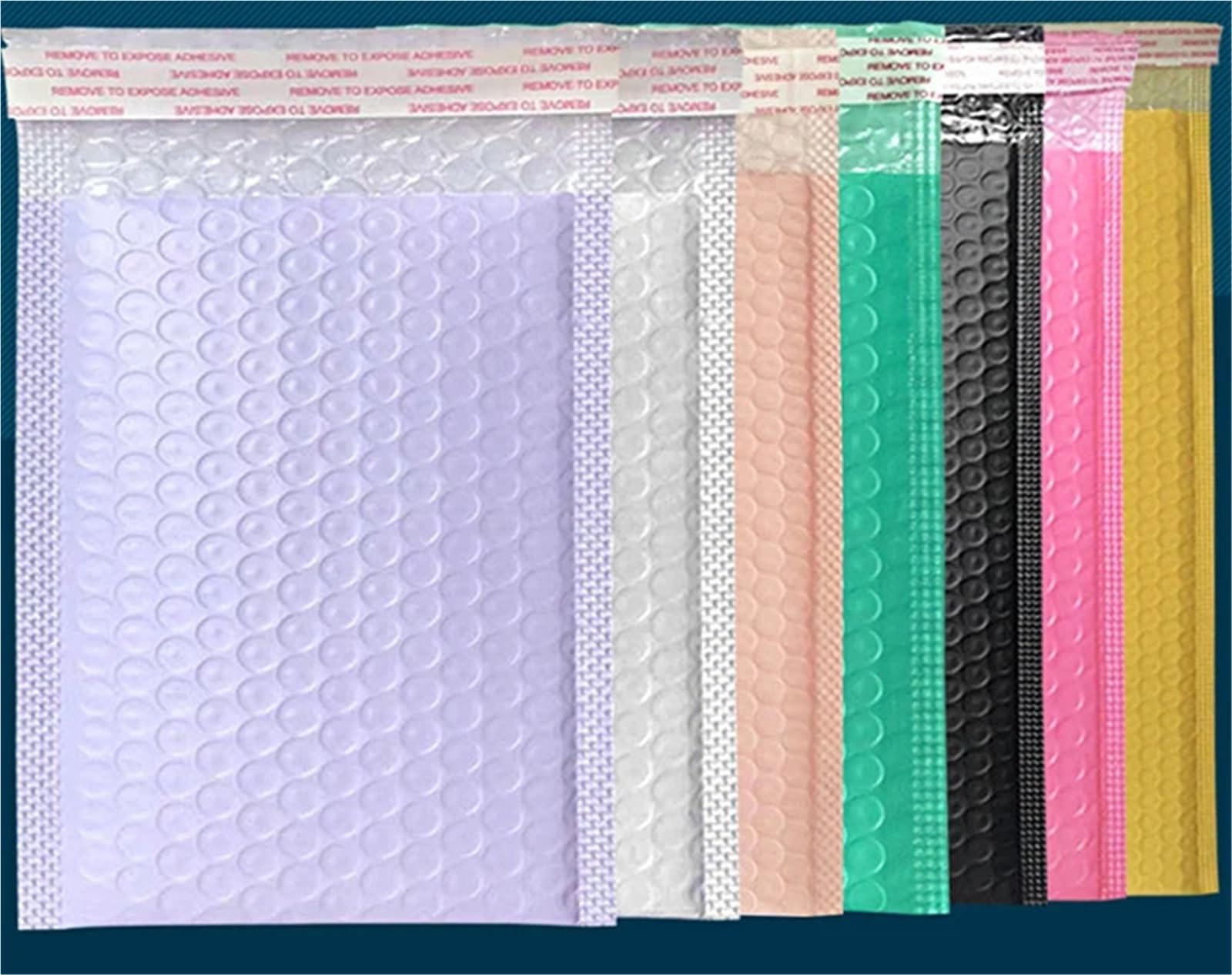 Luftpolsterumschläge 50 Stück lila Luftpolstertaschen, gepolsterte Versandumschläge, Mailer for die Verpackung, selbstverschließende Versandtaschen mit Luftpolsterpolsterung(13 * 15cm)
