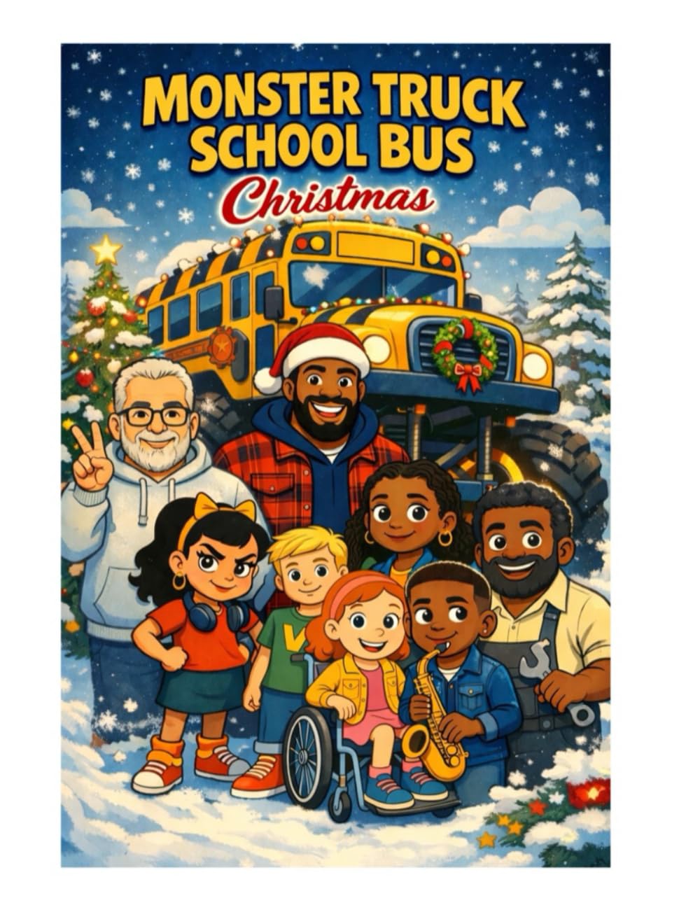 Monster truck school bus: Christmas
