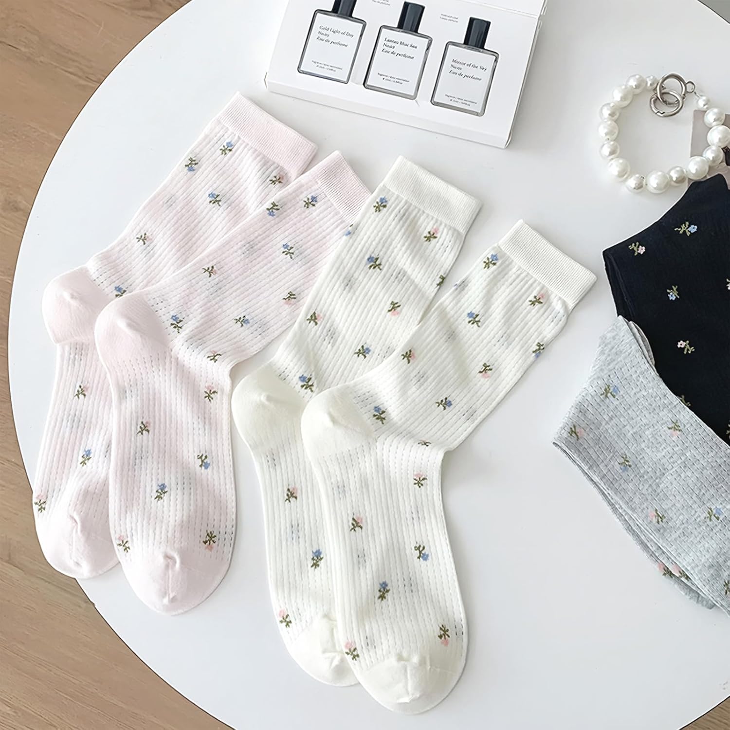 Women's Cute Crew Socks, Casual Athletic Cotton Bowknot Cherry Calf Novelty Socks for Women - Image 7