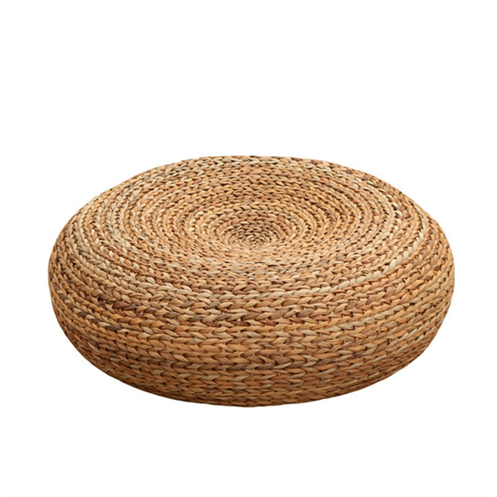 Weii 40Cm Knitted Straw Seat Cushion Meditation Yoga Indoor Exercise Stool Pouffe Rattan Footstool Pouf Home Decoration,
