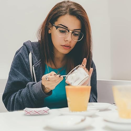 Miniatura 8 de MT Products - Bandejas de papel para alimentos, 12 libra, pequeñas y desechables, a cuadros, con clase, color rojo y blanco, hechas en los Estados