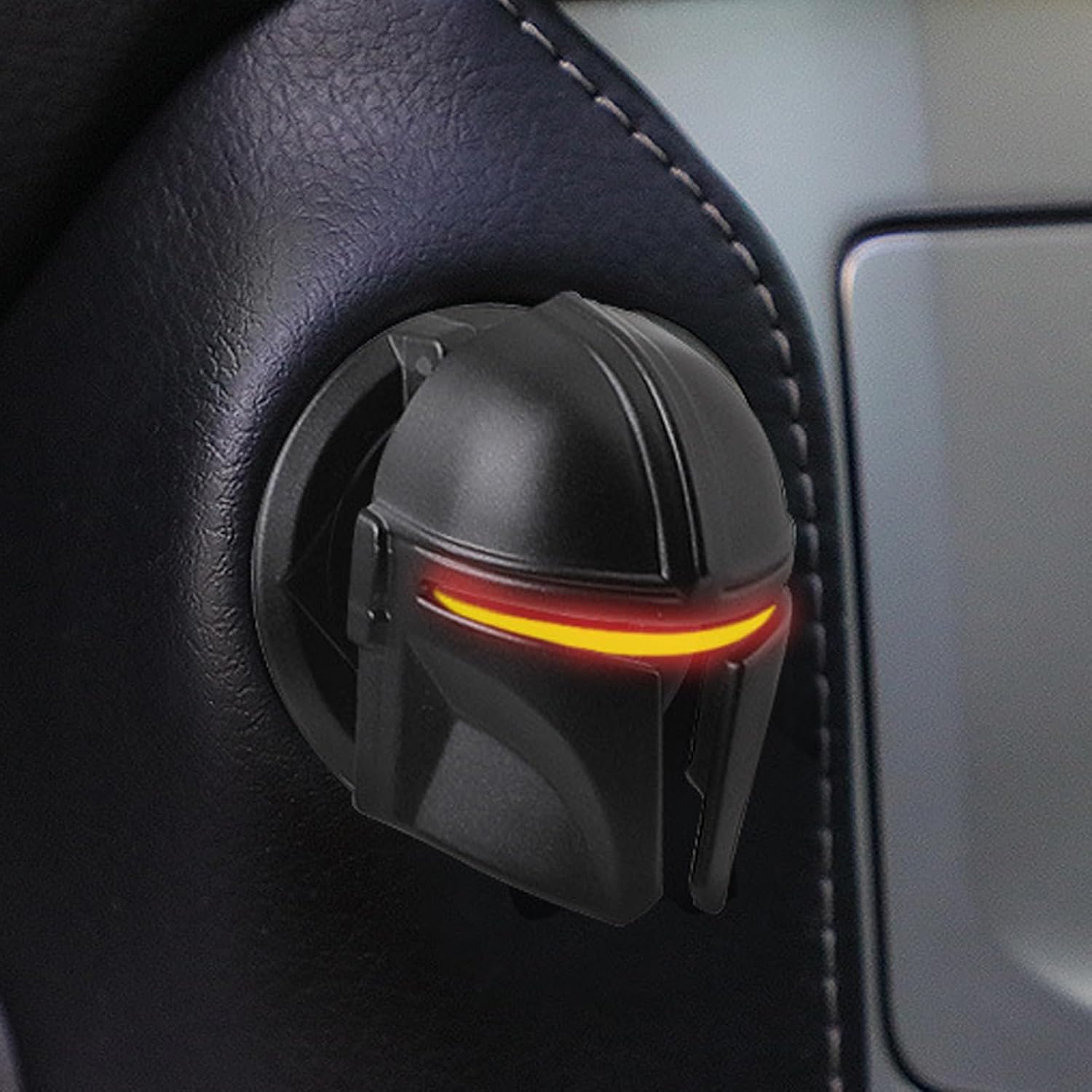 Disscool Car Push to Start Button Cover, Mando The Mandalorian Star Wars Universal Car Engine Ignition Start Stop Anti Scratch Switch Button Decoration Ring Car Accessories