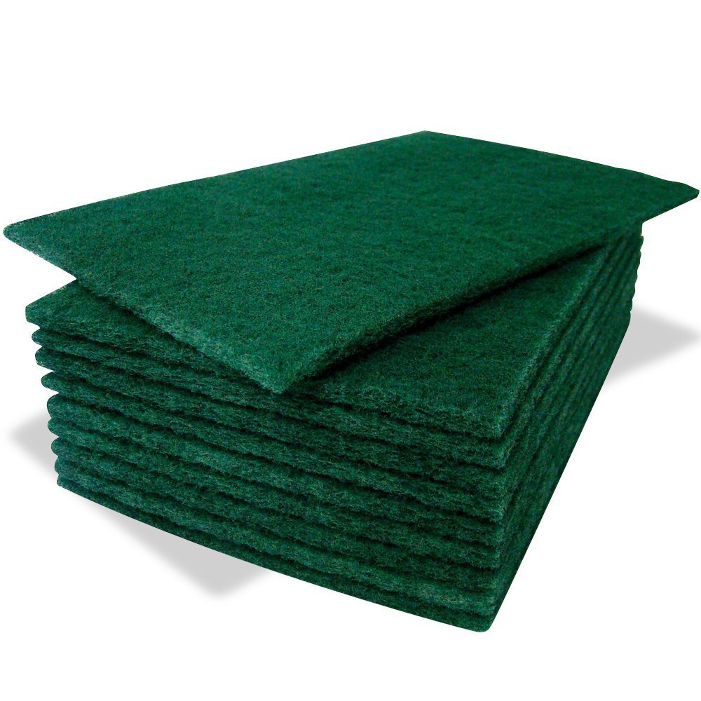 The Chemical Hut Green 10 Pack Of Heavy Duty Catering Kitchen Sponge Scourer Pads