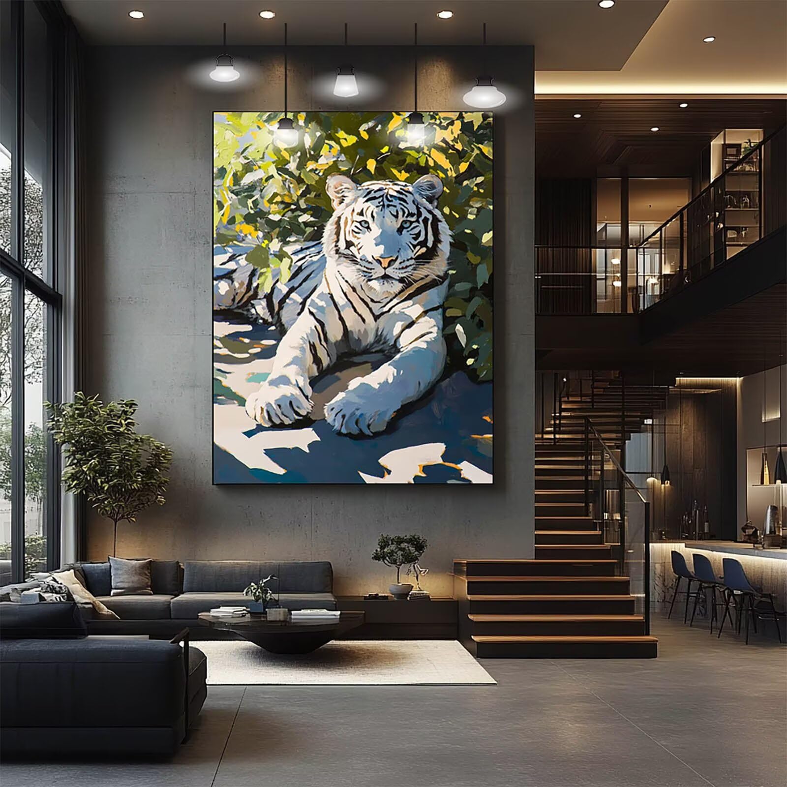 5D DIY diamentowe malowanie biały tygrys 90 x 120 cm pełne wiertło diamentowe malowanie dorośli dzieci haft ścieg krzyżykowy malowanie według numeru zestaw zwierząt diamentowe zestawy artystyczne, do