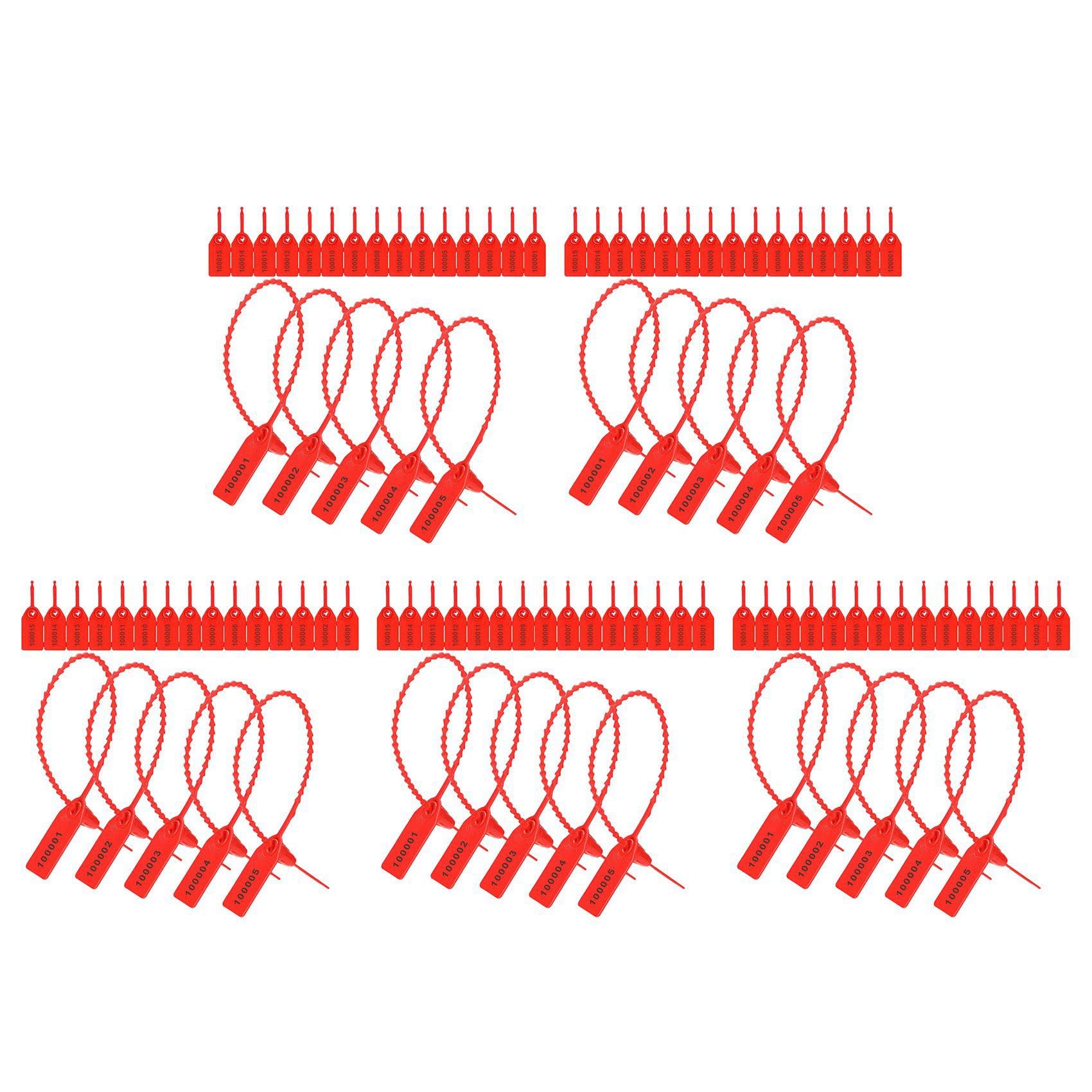 Ctrlzs Black/Red 5000 Pcs Plastic Tamper Seals Fire Extinguisher Tags Security Tags Seals Safety Numbe Zip Ties Labels