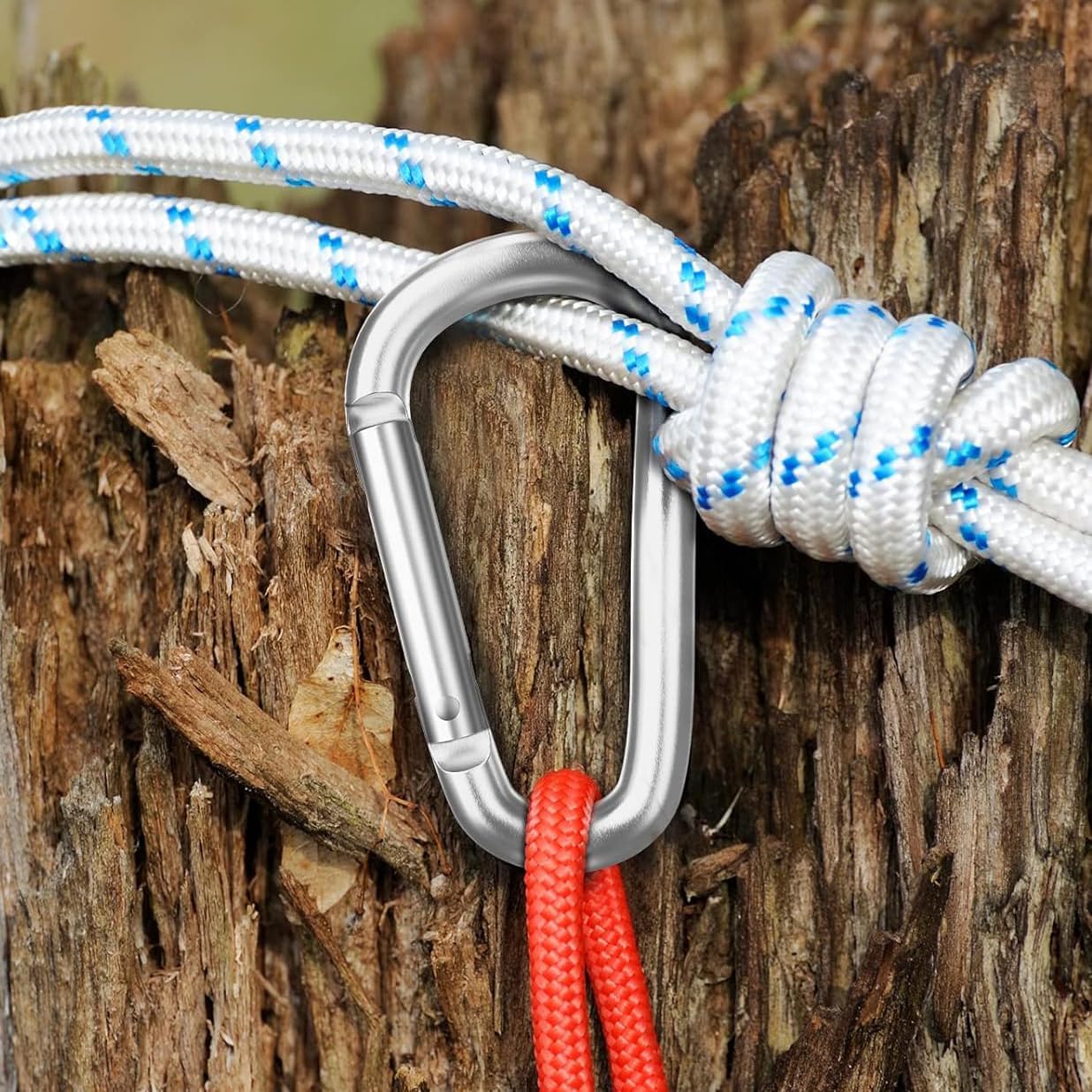 Carabiner Keychain Clip -3" Aluminum Carabiner D Ring, Caribeener Clips, Spring Snap Hook for Keychain Clip - Image 2