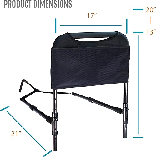 Miniatura 2 de Able Life - Riel acolchado con bolsa organizadora para personas mayores, diseño apto para viajes, se adapta a la mayoría de camas King, Queen,