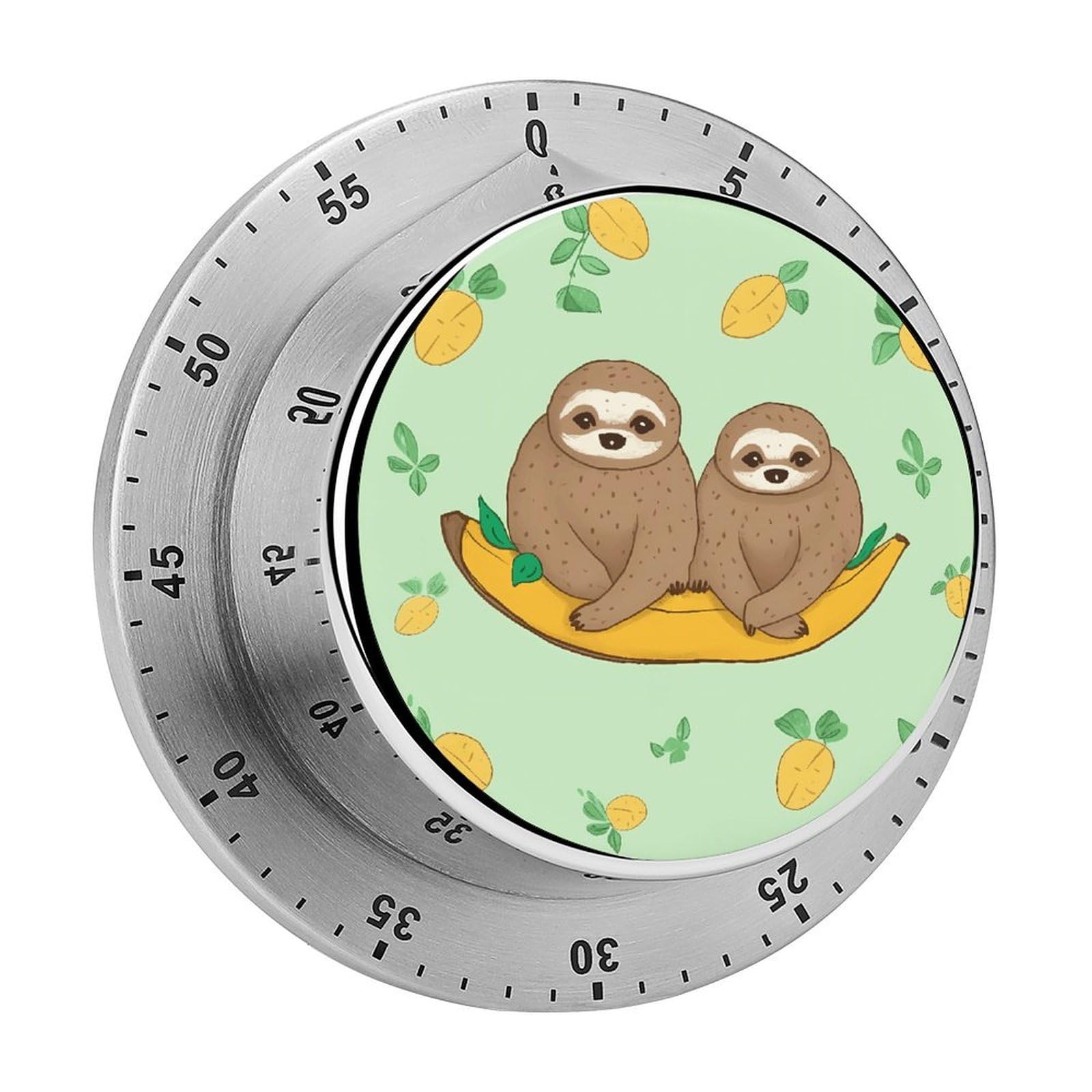 Cute Sloths Kitchen Timers Magnetic Back Manual Countdown Timers for Classroom Home Gym Tanning