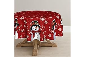Horaldaily 70×70 Inch Round Christmas Tablecloth