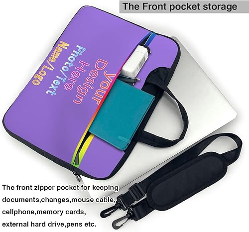 Miniatura 3 de Funda personalizada para laptop personalizada, añade tu foto, texto, maletines para portátil