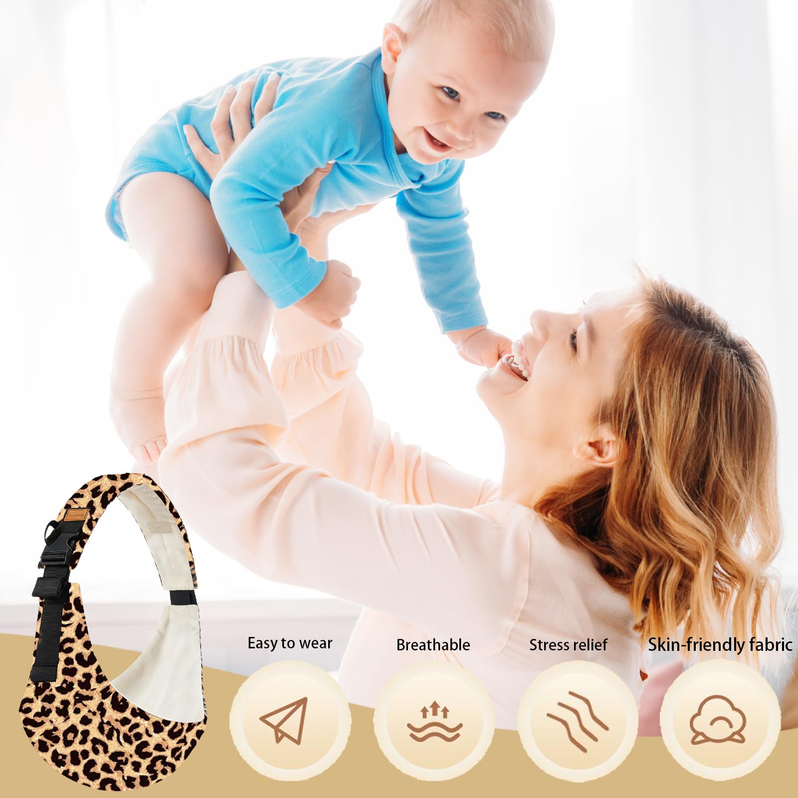 LUKIUP Portabebés para recién nacidos, ajustable en la cadera, lateral, portabebés ergonómico, para recién nacidos, niños pequeños de hasta 20 kg (D)