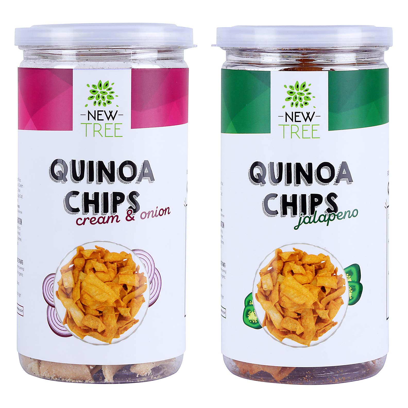 New Tree Quinoa Chips Jalapeno & Quinoa Chips Cream & Onion Combo of 2 [ Total Weight: 450gm] (B07QNY1S3K) Amazon Price History, Amazon Price Tracker