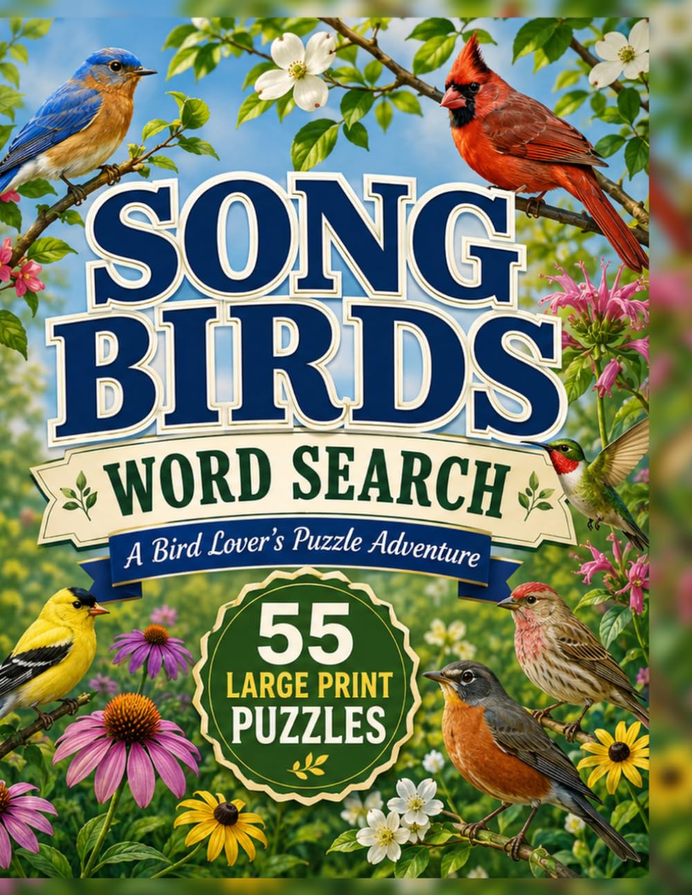 Song Birds Word Search: 55 Large Print Puzzles Featuring Backyard Birds, Birdwatching Terms, Nests, Feathers, Nature, and Relaxing Bird Lover Fun (Large Print Animal Series)