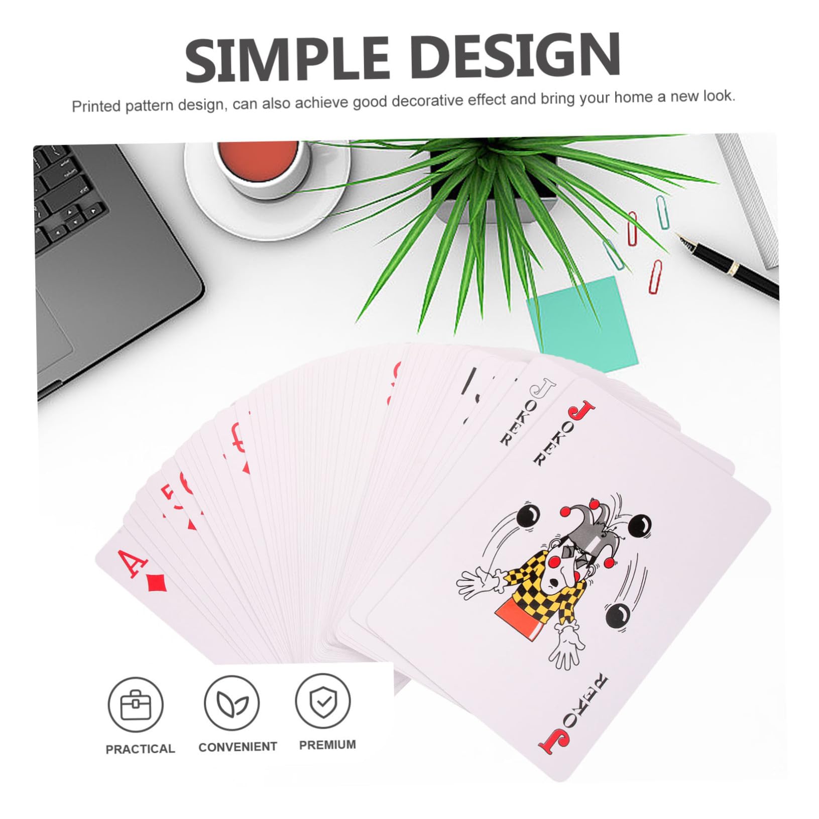 Juego de Cartas de Póker Gigante para Adultos, Cartas de Papel Fáciles de Guardar y Llevar, Ideales para Juegos de Mesa y Viajes, 1 Set