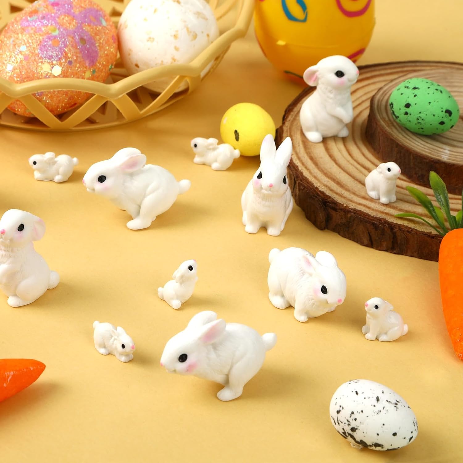 60Pcs Mini Easter Rabbit Figurines, Multi-Pose Resin Bunnies for Tabletop Decoration, Party Favors and Creative Ornaments - Image 6