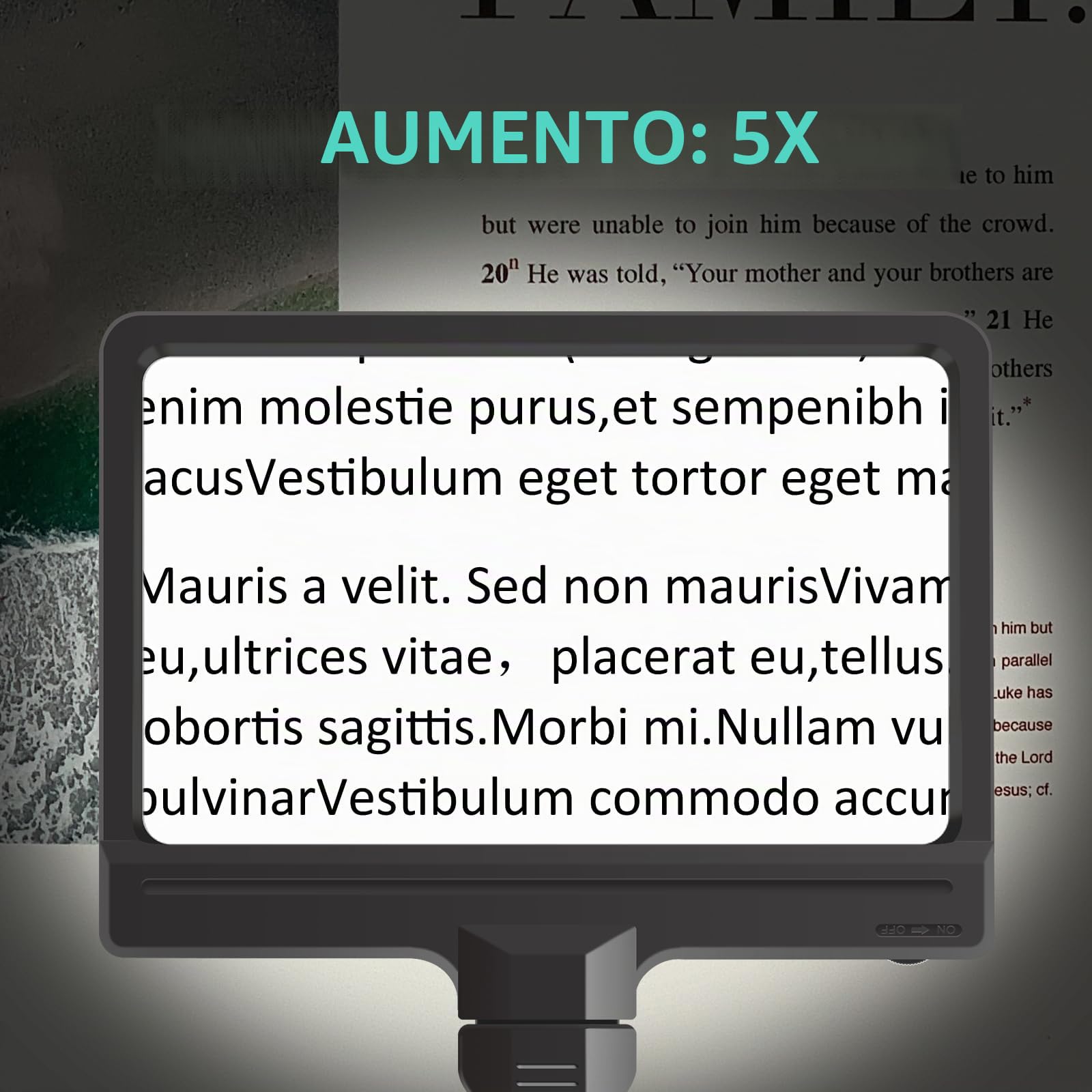 Lupa con luz y soporte, lámpara LED 5 modos de color, regulable continua, brazo giratorio ajustable, lupa iluminada para manualidades, estética, redonda de base