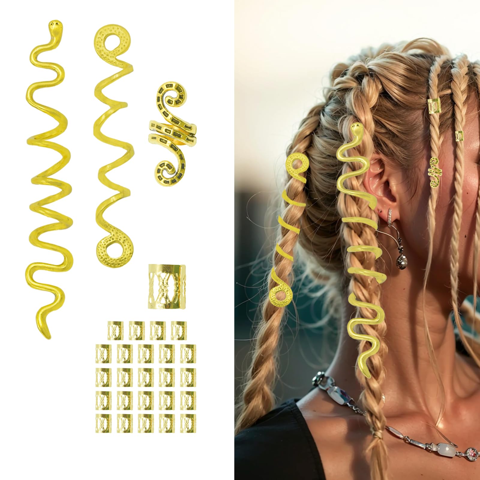 Surplex Dreadlocks Jewellery Hair Spiral Clips, Spiral Hair Clip Braids Jewellery