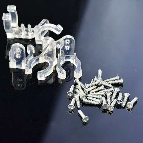Miniatura 3 de 200 clips de luz LED para cuerda con 400 tornillos, clips de montaje de luz de cuerda de PVC transparente de 0.512 in 1/2 pulgadas de plástico para