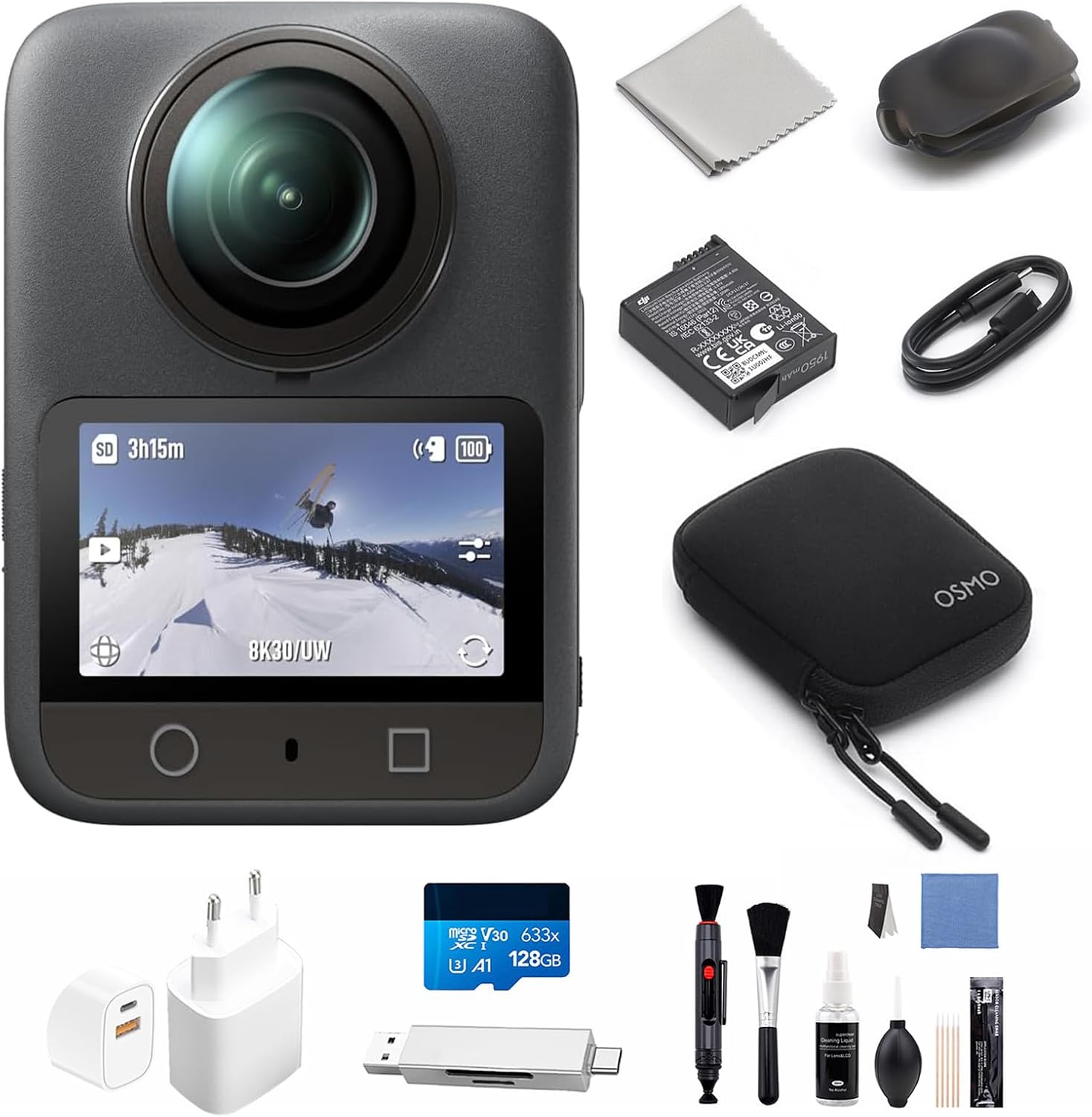 DJI Pack Estándar Osmo 360 Ciclismo Bundle, cámara con Imagen 360° de 1 Pulgada…
