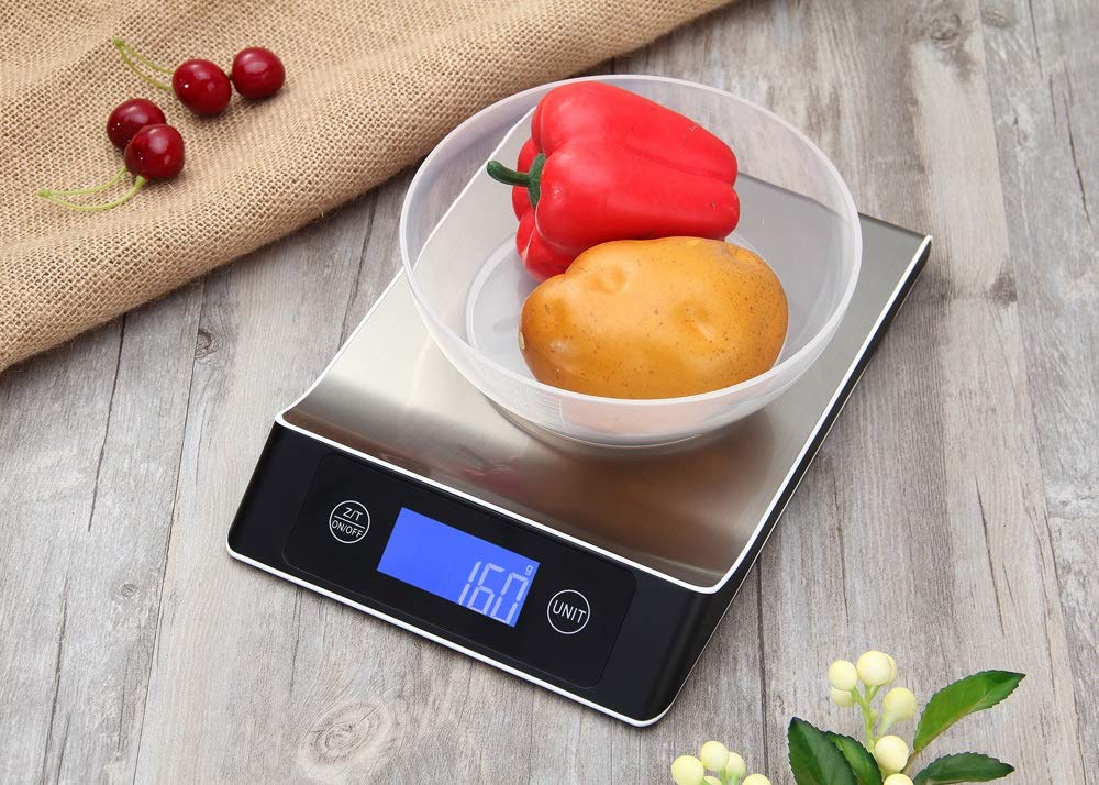 Báscula de cocina electrónica digital Báscula multifunción, digital profesional 5 kg / 11 lb Báscula postal electrónica for alimentos Equilibrio de peso Herramienta de cocina Botón táctil Preciso
